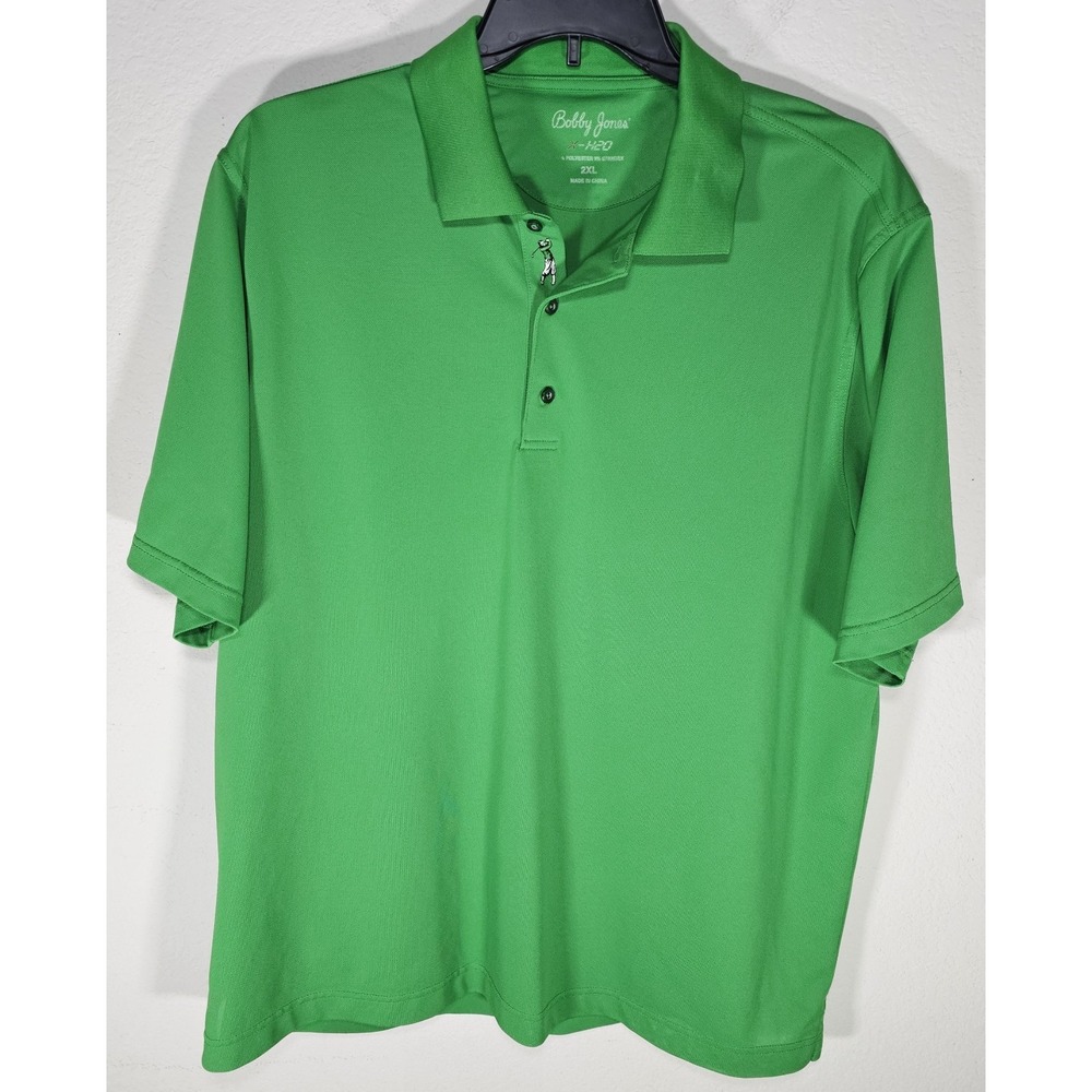 Bobby Jones X-H2O Mens Golf Polo 2XL Lime Green Short Sleeve Logo